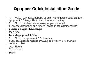 Qpopper Quick Installation Guide
