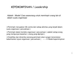KEPEMIMPINAN / Leadership