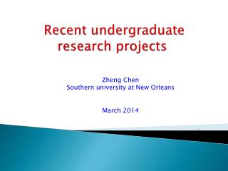 Recent undergraduate research projects