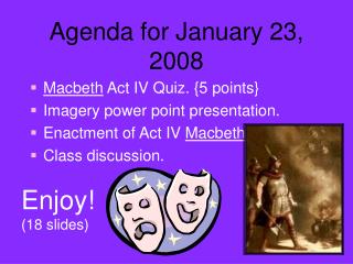 Agenda for January 23, 2008