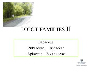 DICOT FAMILIES II