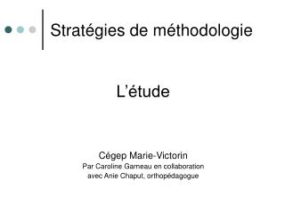 Stratégies de méthodologie