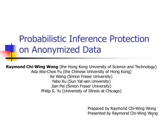 Probabilistic Inference Protection on Anonymized Data