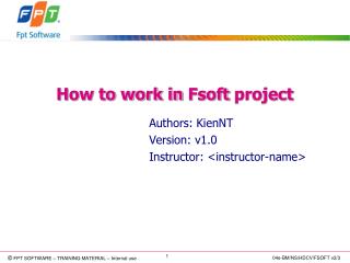 How to work in Fsoft project