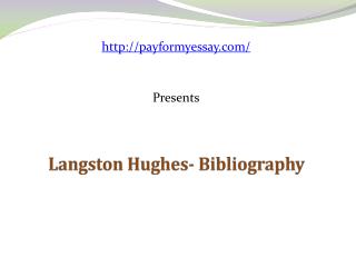 Langston Hughes- Bibliography