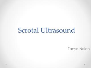 Scrotal Ultrasound