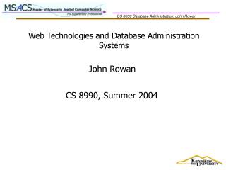 Web Technologies and Database Administration Systems