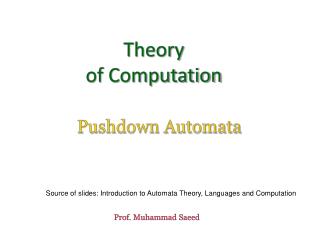 Theory of Computation