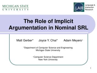 The Role of Implicit Argumentation in Nominal SRL
