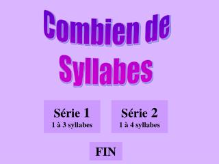 Combien de Syllabes