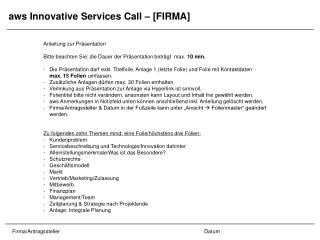 aws Innovative Services Call – [FIRMA]