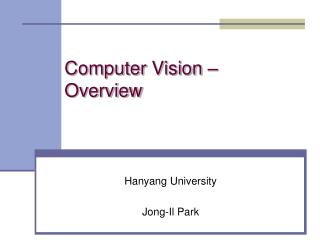 Computer Vision – Overview