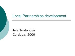 Local Partnerships development