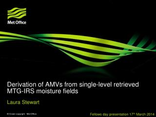 Derivation of AMVs from single-level retrieved MTG-IRS moisture fields