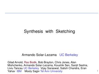 Synthesis with Sketching