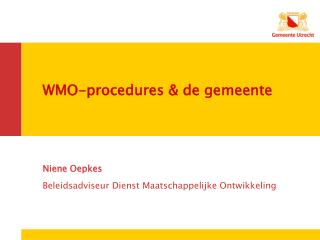 WMO-procedures & de gemeente