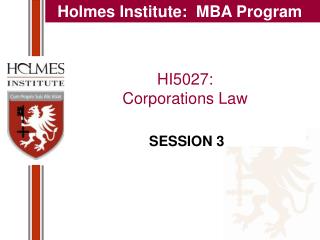 HI5027: Corporations Law