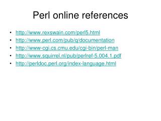 Perl online references