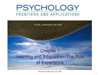 Chapter 7 Learning and Adaptation: The Role of Experience