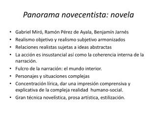 Panorama novecentista: novela