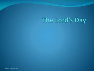 The Lord’s Day