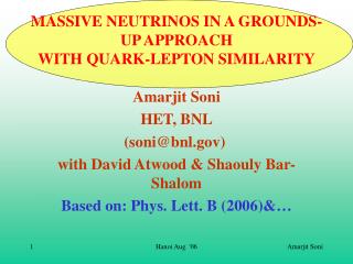 MASSIVE NEUTRINOS IN A GROUNDS-UP APPROACH WITH QUARK-LEPTON SIMILARITY