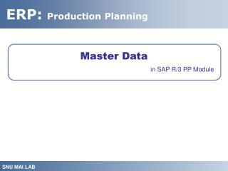 Master Data in SAP R/3 PP Module