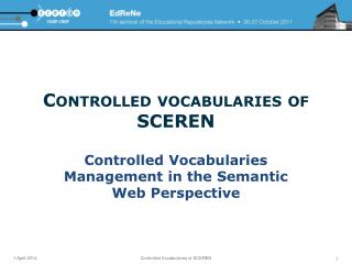 Controlled vocabularies of SCEREN