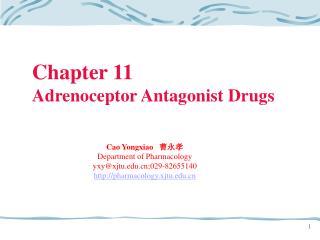 Chapter 11 Adrenoceptor Antagonist Drugs