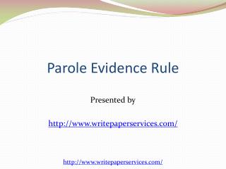 Parole Evidence Rule