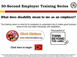 30-Second Employer Training Series