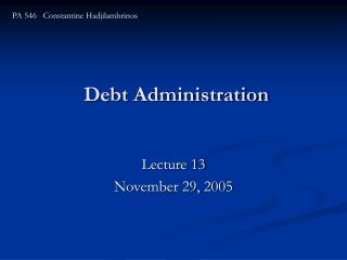 Debt Administration