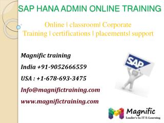 sap hana admin online training