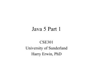Java 5 Part 1