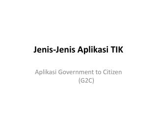 Jenis-Jenis A plikasi TIK