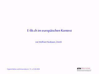 E-lib.ch im europäischen Kontext