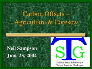 Carbon Offsets – Agriculture &amp; Forestry