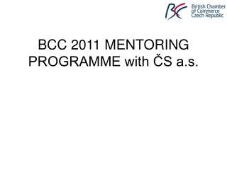 BCC 2011 MENTORING PROGRAMME with ČS a.s.