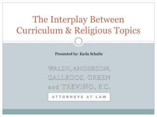 The Interplay Between Curriculum & Religious Topics