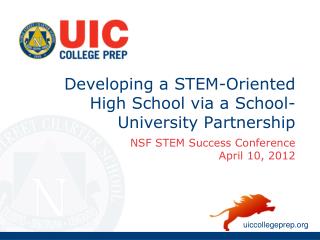Developing a STEM-Oriented High School via a School-University Partnership