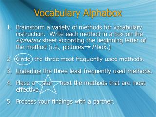 Vocabulary Alphabox