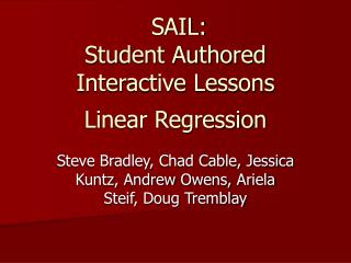 SAIL: Student Authored Interactive Lessons Linear Regression
