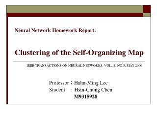 Neural Network Homework Report: Clustering of the Self-Organizing Map