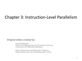 Chapter 3: Instruction-Level Parallelism