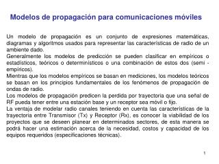 Modelos de propagación para comunicaciones móviles