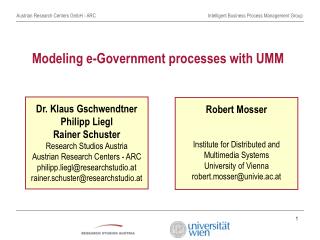 Modeling e-Government processes with UMM