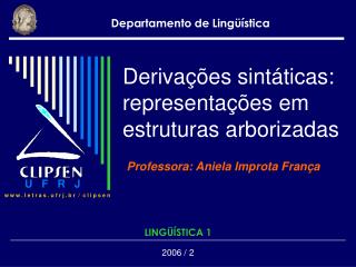 Derivações sintáticas: representações em estruturas arborizadas