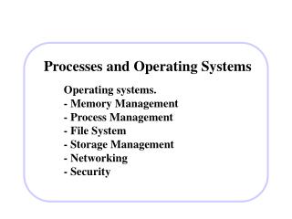 Processes and Operating Systems