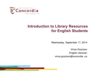 Introduction to Library Resources for English Students