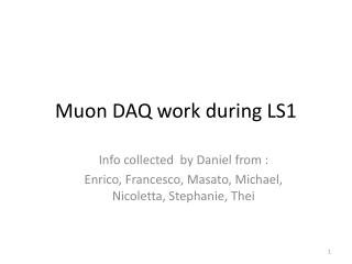Muon DAQ work during LS1